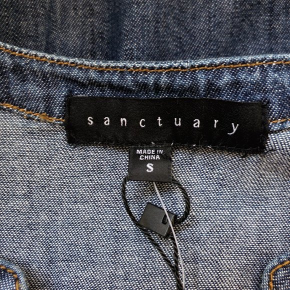 Sanctuary "Modern Desert" Faith Wash Denim Jean Shift Dress With Pockets NWT S - Picture 12 of 15